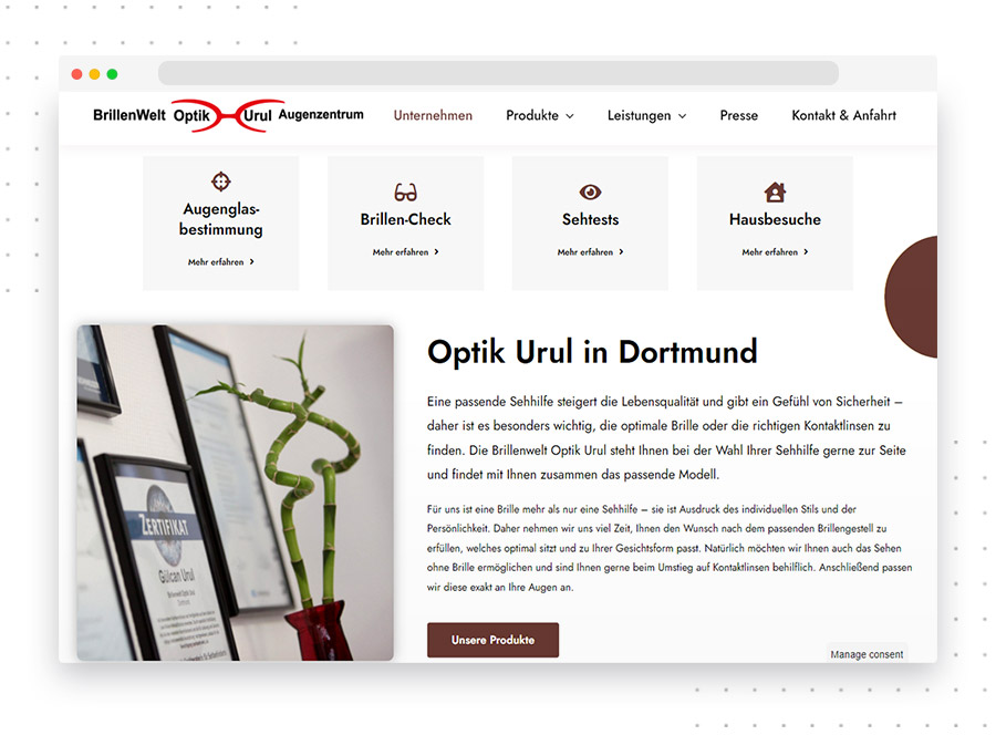 Website-Referenz: Optik Urul in Dortmund
