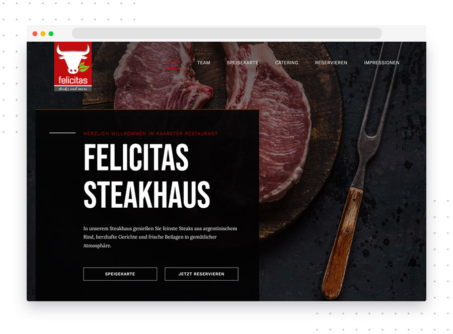 Website-Referenz: Steakhaus Felicitas
