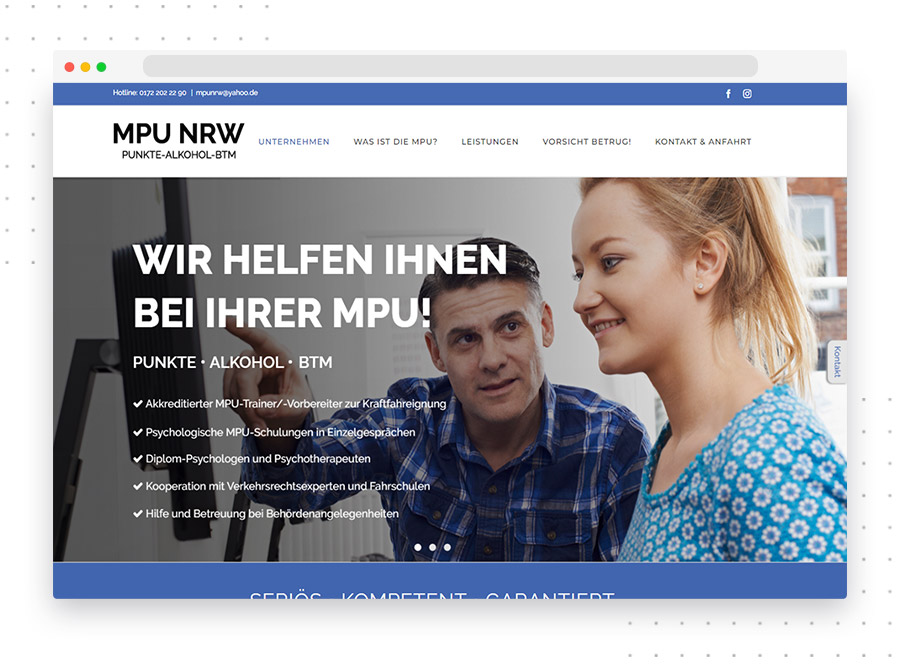 Webseiten Referenz: MPU NRW